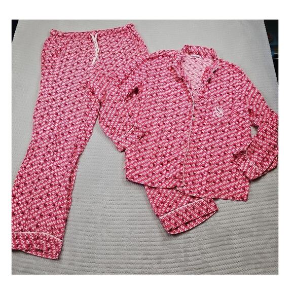 Victoria's Secret Other - Victorias Secret Pajama Set Womens Medium Reindeer Print Pants & Top Set
